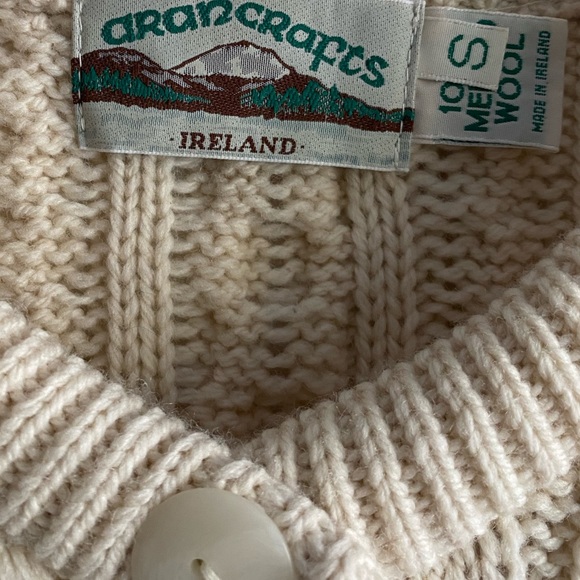 Aran Crafts Wool Cardigan Sweater - Picture 4 of 9